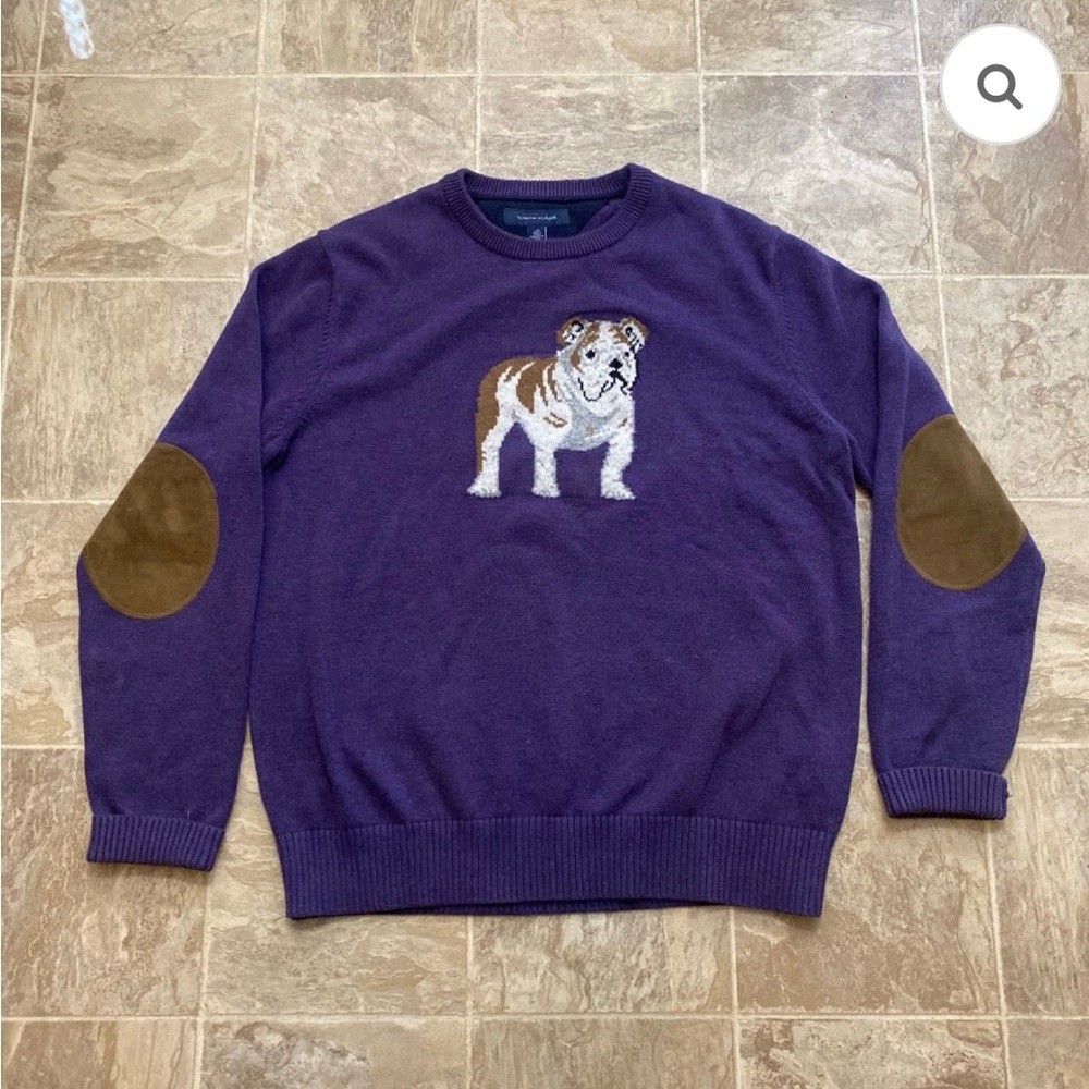 Tommy Hilfiger Purple Sweater with Bulldog Design